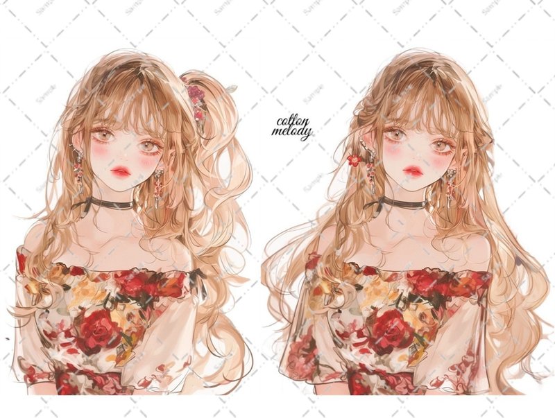 original sticker no.6610 人物ステッカー オリジナルステッカー 人物ステッカー 女の子ステッカー オリジナル人物ステッカー - 貼紙 - 紙 