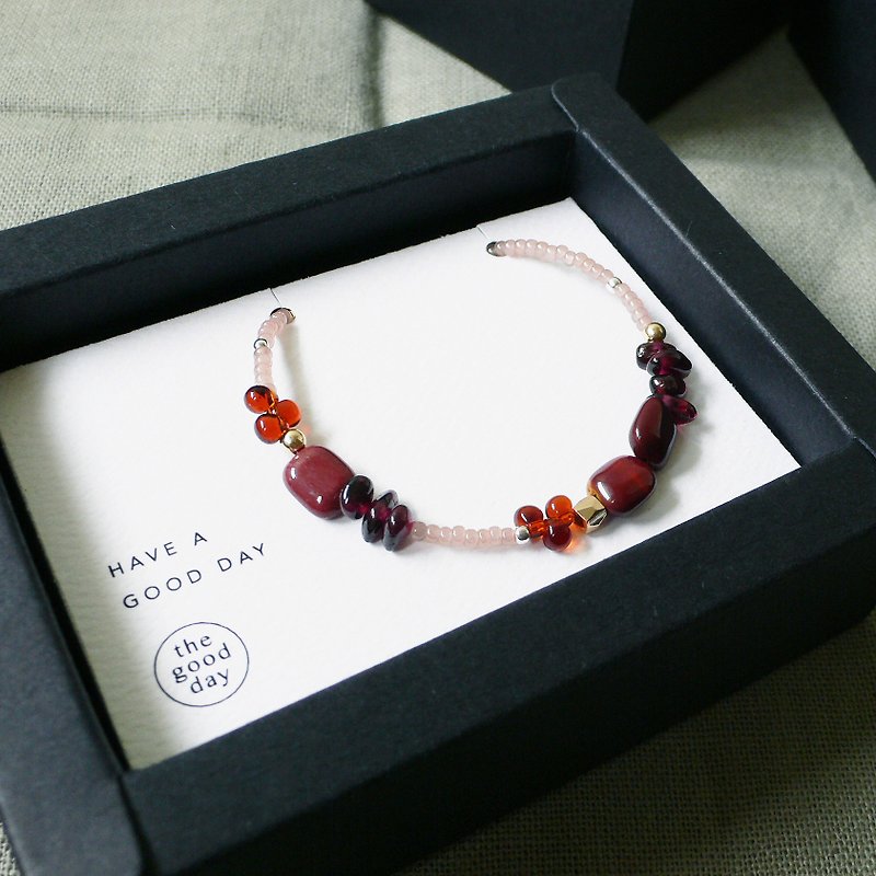 Red Rainbow｜Mix & Match Crystal Gemstone Bracelet - Bracelets - Gemstone Red