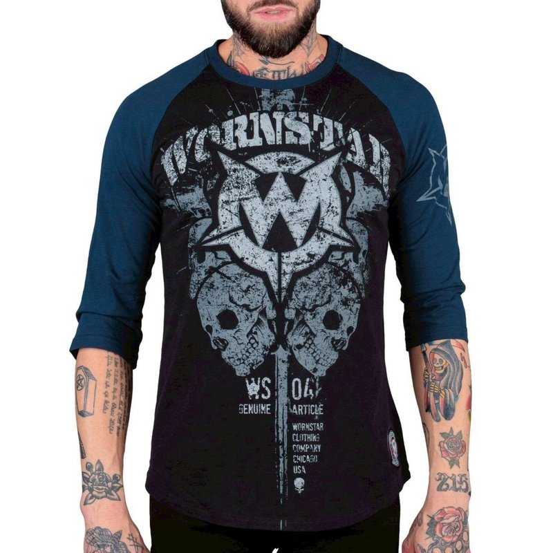 Immortals Cross 七分袖搖滾T - 男 T 恤 - 棉．麻 黑色