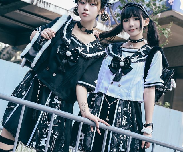 原作 文豪生まれの世慣れた少女 不良JKダブルブレスト半袖蝶ネクタイ 原作 文豪生まれの世慣れた少女 不良JKダブルブレスト半袖蝶ネクタイ