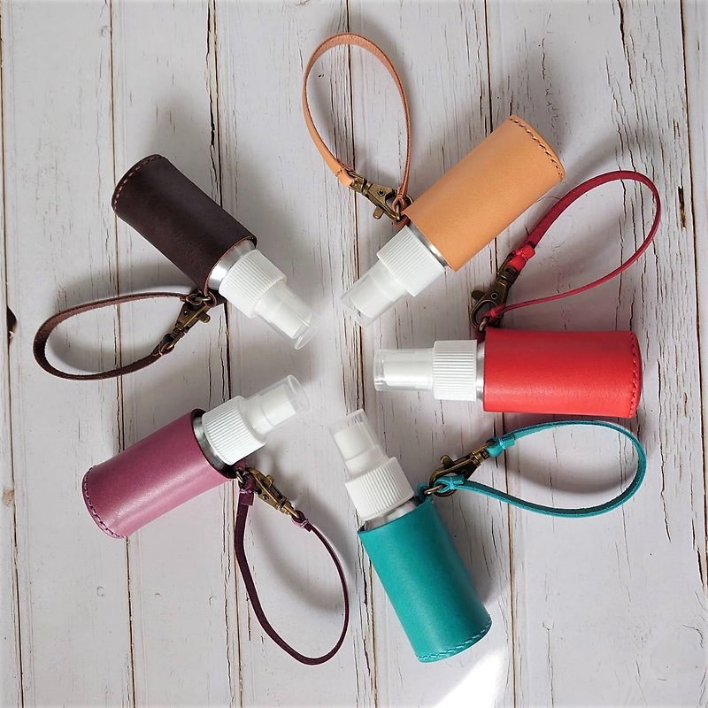 Alcohol spray bottle leather case (with aluminum can) to spray small anti-epidemic objects - Other - Genuine Leather 