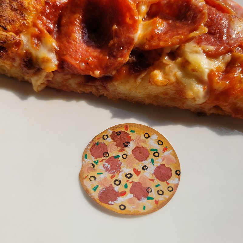 กระดาษ สติกเกอร์ สีแดง - Pizza Sticker