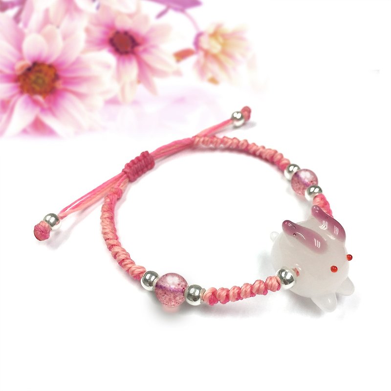 Rabbit String Bracelet | Crystal Bracelet | Rabbit Glass Bracelet | Cute Rabbit - สร้อยข้อมือ - วัสดุอื่นๆ 