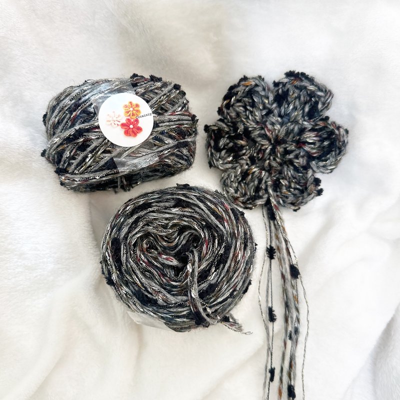 yang_neee spot exclusive special hand mixed thread flower black gold silk series 50g will only give more - Knitting, Embroidery, Felted Wool & Sewing - Polyester 