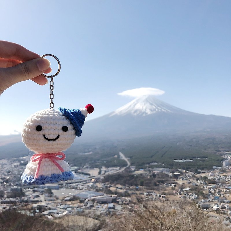 【Wool Knitting Finished Product】Mount Fuji Sunny Day Doll - Stuffed Dolls & Figurines - Other Materials Blue