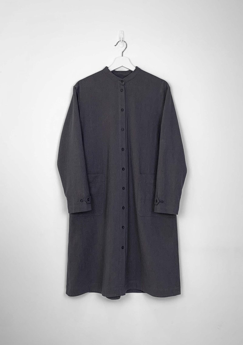 Iron gray. Long shirt jacket - เสื้อแจ็คเก็ต - ผ้าฝ้าย/ผ้าลินิน 