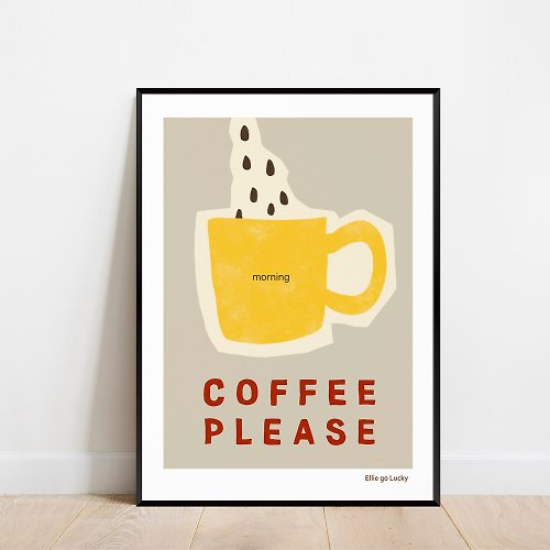 Ellie go lucky Art print/ Coffee / Illustration poster A3 A2