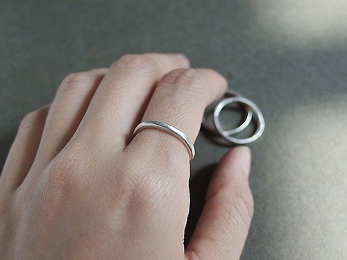 微光森林 自由 純銀手感戒指