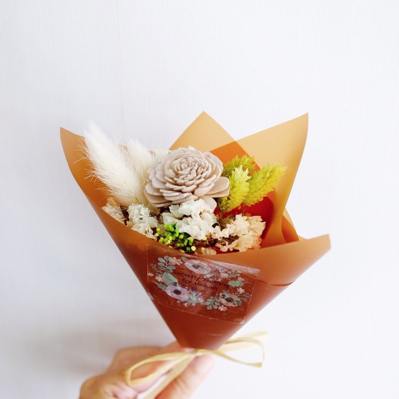 還是嚮往天堂 - 乾燥迷你花束（香檳） Dried flower mini bouquet (champagne) - 盆栽/植栽 - 植物．花 卡其色