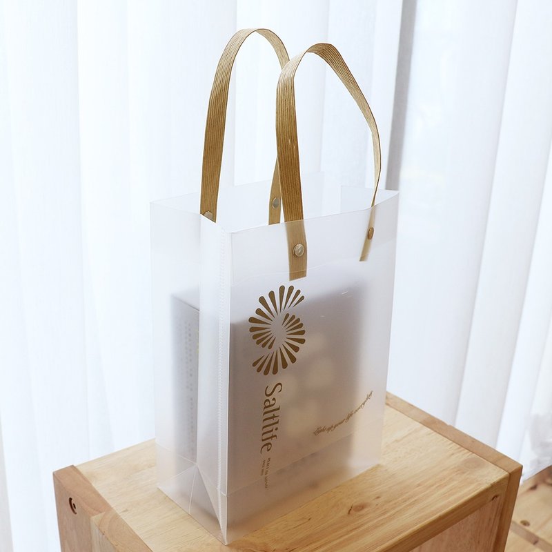 SALTLIFE 品牌 PP磨砂提袋 禮物袋 I 燙金LOGO 適用小久淘盒裝 - 禮物盒/包裝盒 - 塑膠 透明