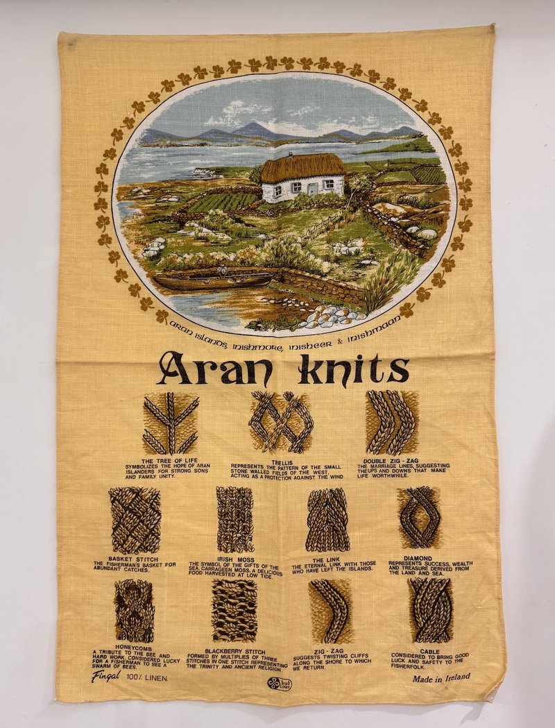 【Mother's Day】Aran Knits Early American Vintage Cloth - ม่านและป้ายประตู - ผ้าฝ้าย/ผ้าลินิน หลากหลายสี