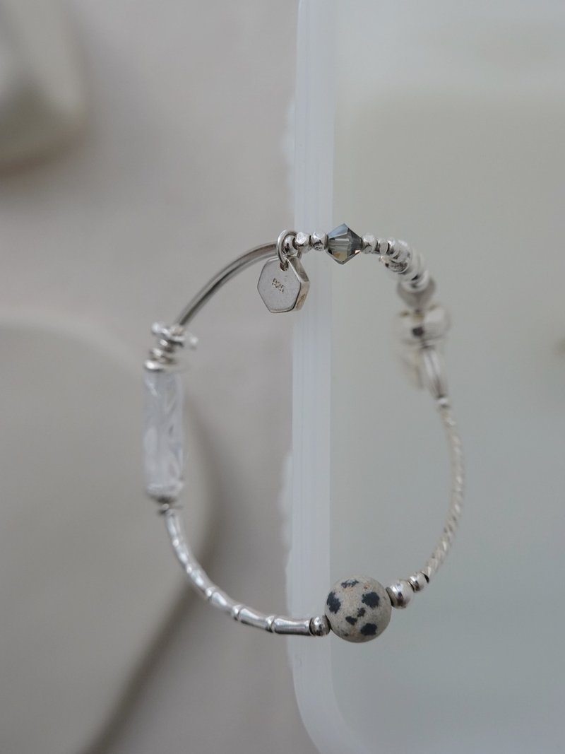 Zhu.handcrafted__Tranquil__純銀/達爾馬提亞碧/白水晶 - 手鍊/手環 - 純銀 