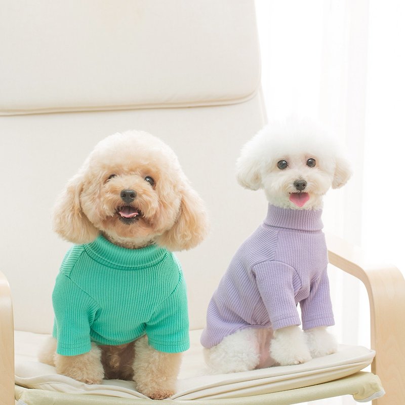 棉．麻 寵物衣服 綠色 - 時尚寵物 樽領上衣 | 碧藍色 | pat a pet