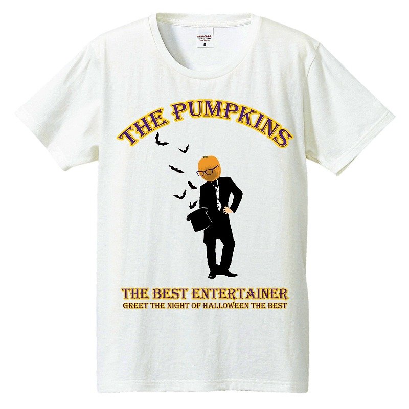 Tシャツ / The Pumpkins 2 - 男 T 恤 - 棉．麻 白色