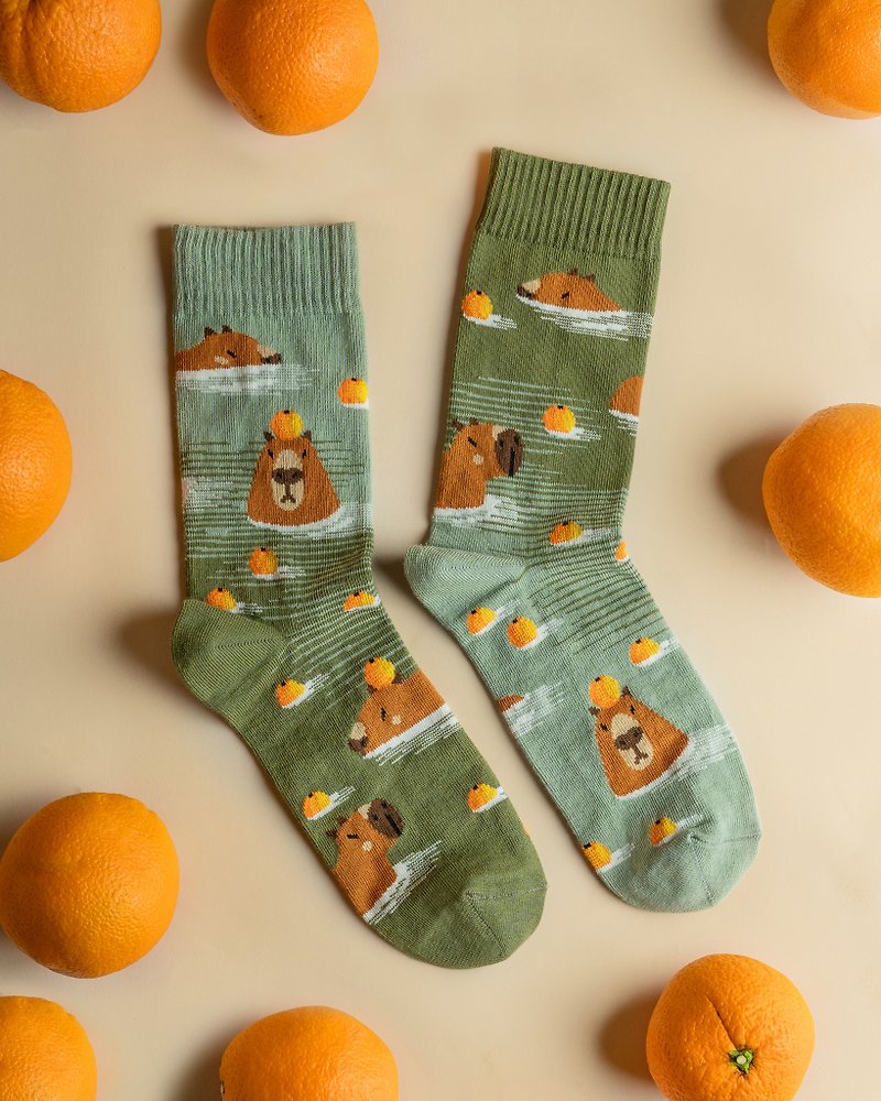 Dodo socks Capybara Socks | 1 pairs - Socks - Cotton & Hemp Green
