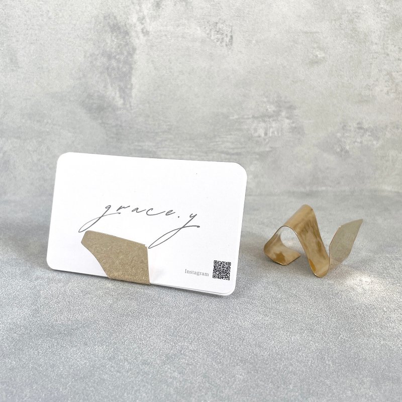 cardstand Brass business card stand - Card Stands - Copper & Brass Gold