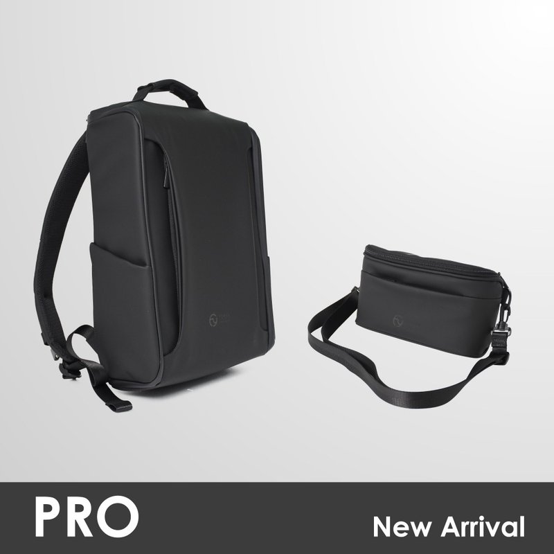 全新升級 SOAR ONE PRO 後背包+斜背包系列組合 - 2入組 - 後背包/背包/書包 - 聚酯纖維 黑色