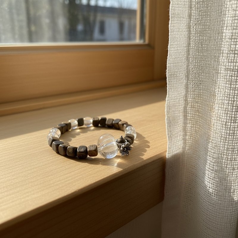 晨光之心 綠棋楠沉香手錬 - 手鍊/手環 - 水晶 咖啡色