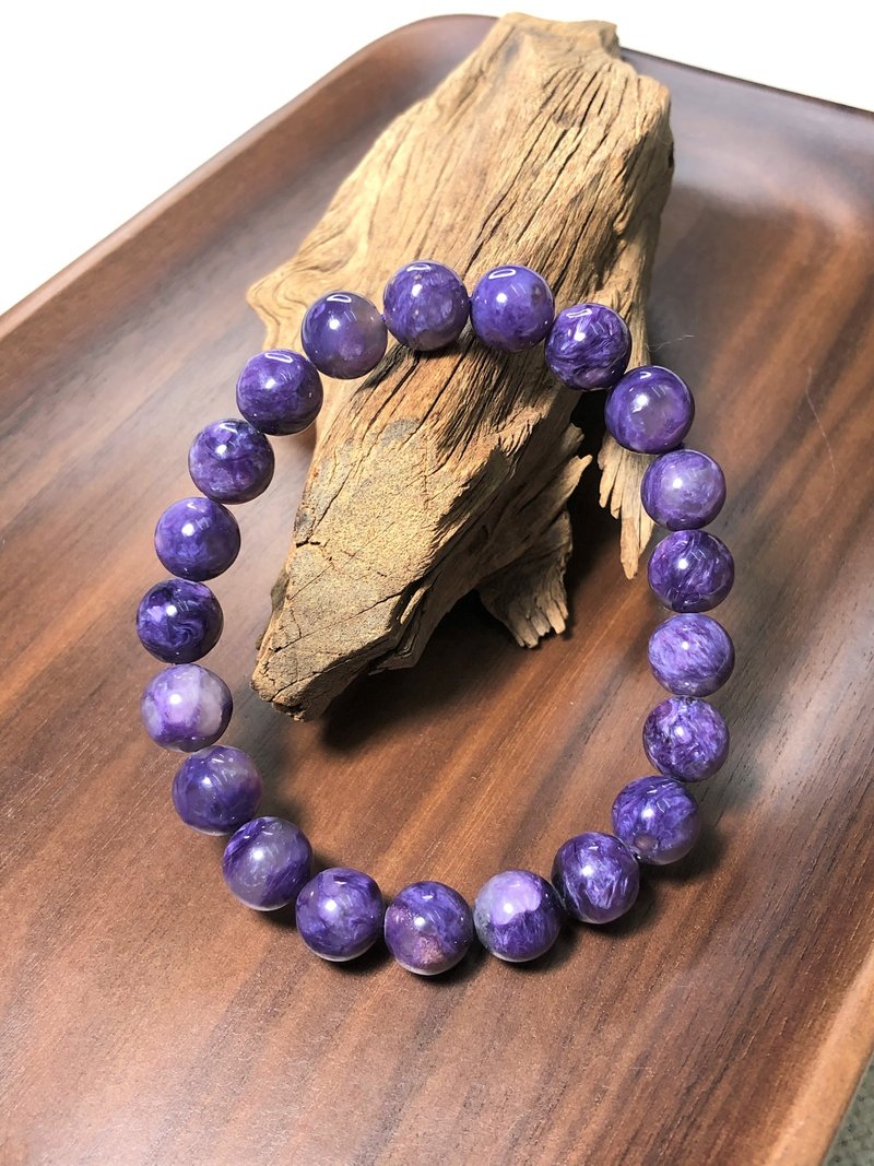 快速出貨 天然紫龍晶手鍊~9mm圓珠 - 手鍊/手環 - 水晶 紫色
