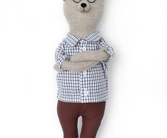 Pk 菲利浦文青熊40cm 豪華禮物組 附6件衣服 可換熊 設計館pk手工時尚熊 玩偶 公仔 Pinkoi