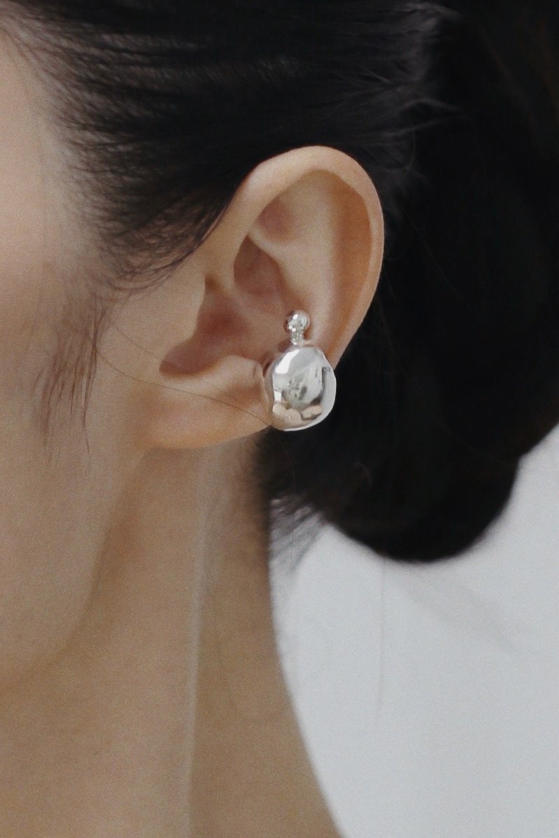 Foaming Ear cuff foam ear cuff - ต่างหู - เงินแท้ สีเงิน