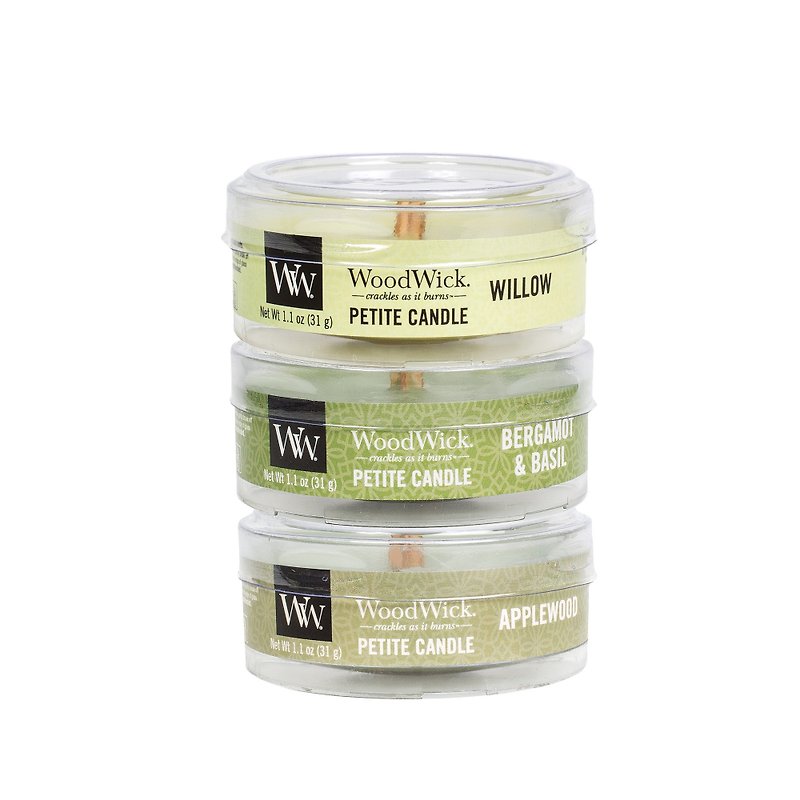 [Fragrance] VIVAWANG small tea candle (green herb three groups) willow oak moss bergamot + apple + basil branches WoodWick - Fragrances - Wax 