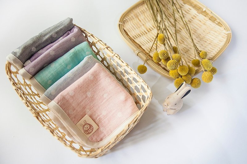 Tutu Wuxiaofu Organic Cotton Double Yarn Towel Handkerchiefs for the school season (choose two) - Bibs - Cotton & Hemp Multicolor