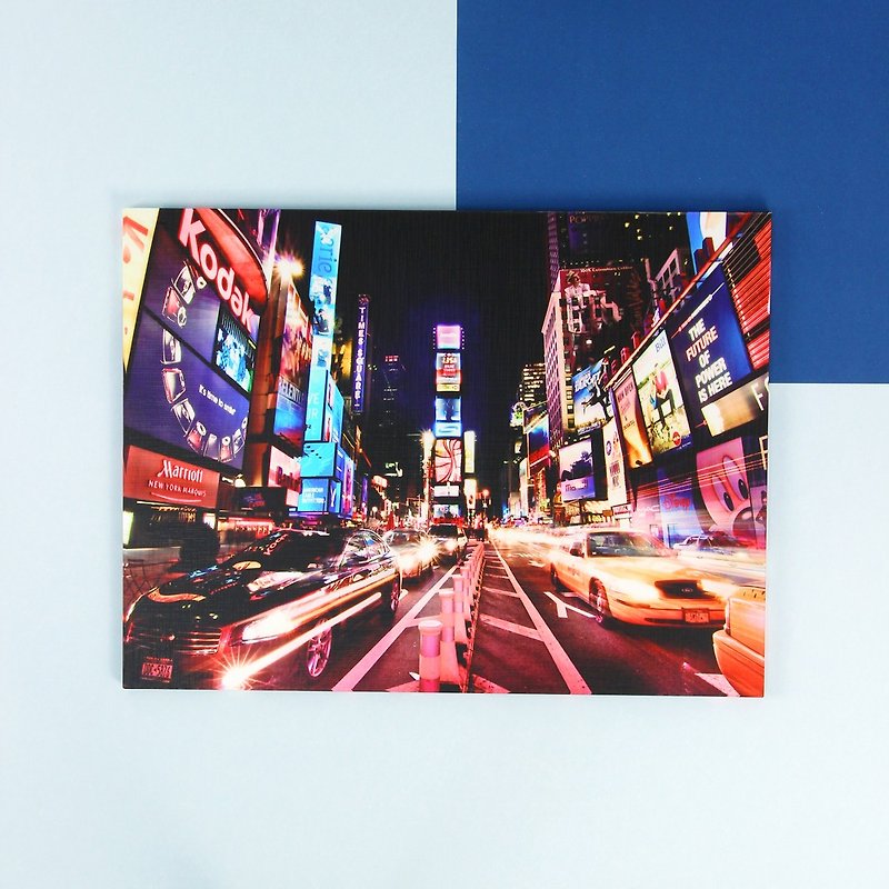 ホームプラス英国フレームレス絵画ニューヨークストリート40x30cm - ポスター・絵 - 木製 多色