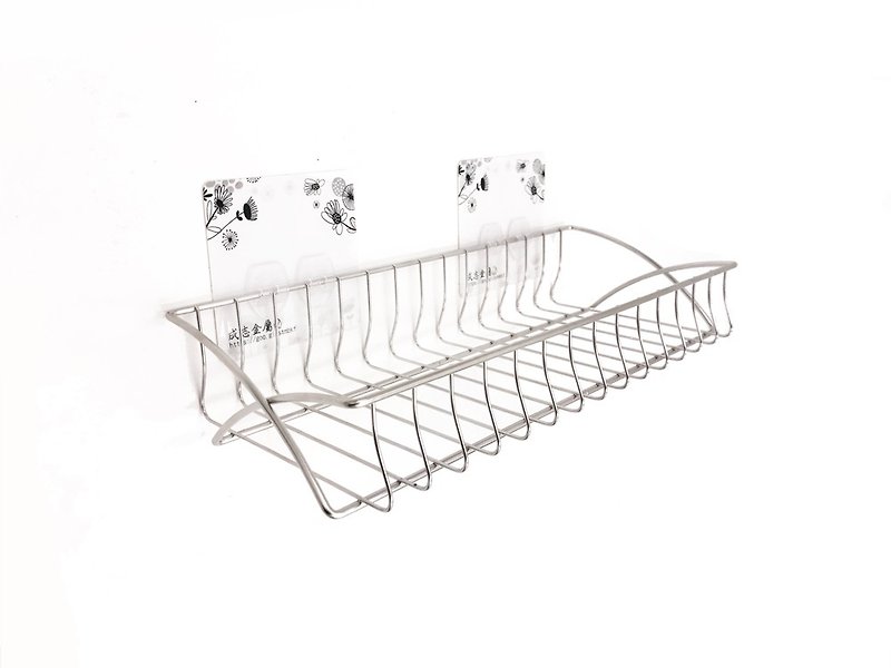 Non-marking patch Stainless Steel medium bathroom shelf clothes rack universal rack free drilling stainless steel bathroom rack - Shelves & Baskets - Stainless Steel Silver