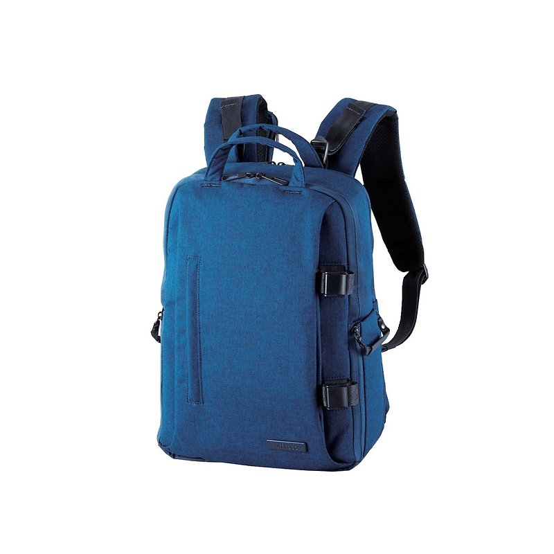 ELECOM 帆布多功能質感後背包 / M / 藍 - 相機袋 - 聚酯纖維 藍色