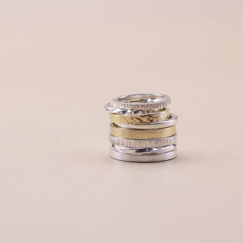 新北金工 雙人方案 鍛敲金工戒指體驗 黃銅戒指 對戒 - 金工/飾品 - 銅/黃銅 