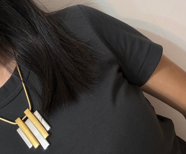 ヴィンテージ Avon 1976 ゴールド＆シルバー バイカラー 幾何学