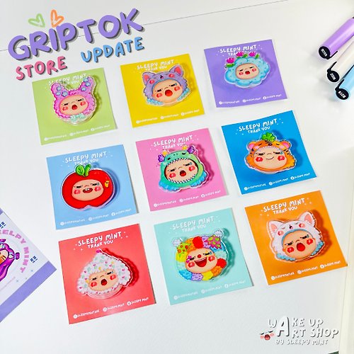 WAKE UP ART GripTok is cute and will please viewers of the series. Set up your mobile phone