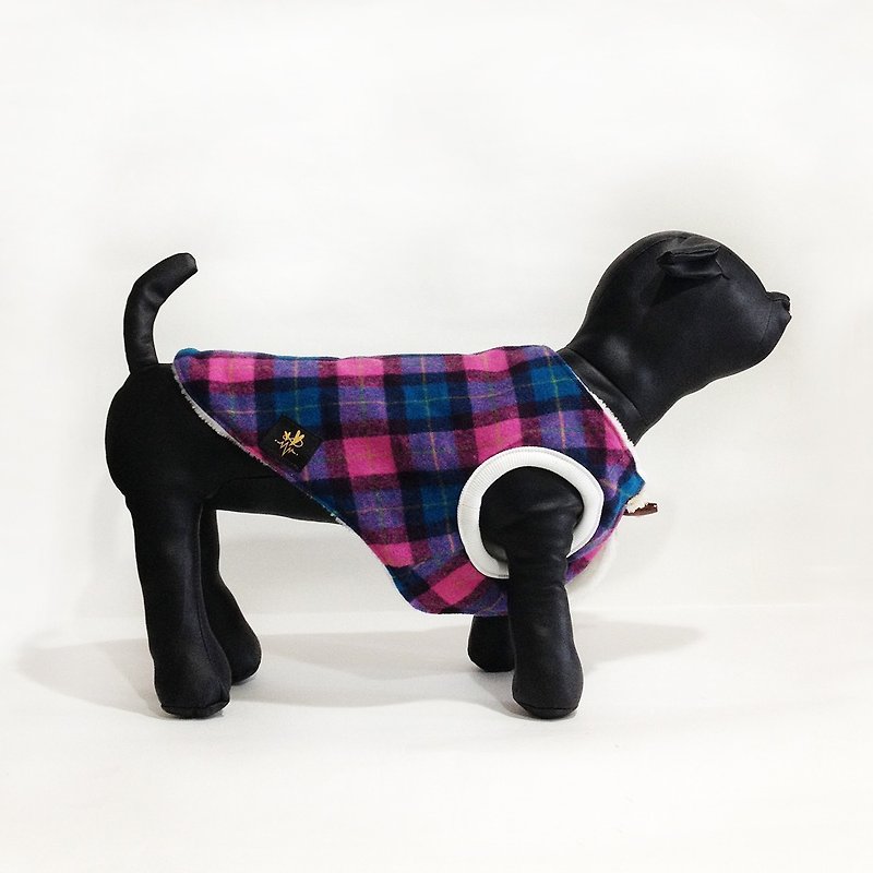 Plaid vest pet clothes (peach) Act fighting "Spot Clearing" - Clothing & Accessories - Cotton & Hemp Green