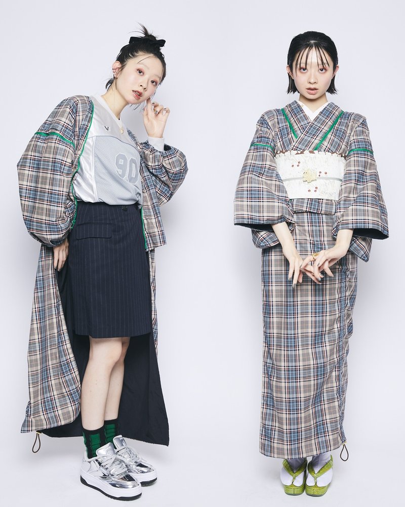mash up outfits  オリーブグリーン×レオパード　予約販売 - ブレザー・コート - ポリエステル グリーン