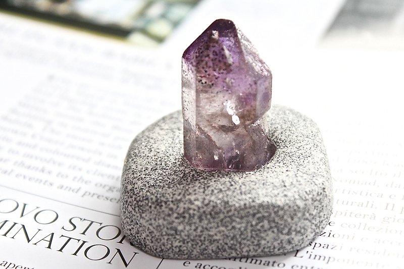 Amethyst stone planted SHIZAI ▲ backbone / backbone Crystal (with stand) ▲ - Items for Display - Gemstone Purple