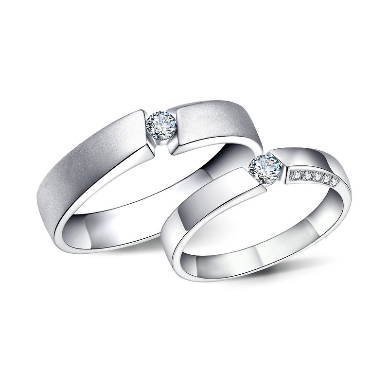 Diamond with 316L Surgical Steel Ring Casting Jewelry for Couple(Ring only for o - Couples' Rings - Diamond Silver