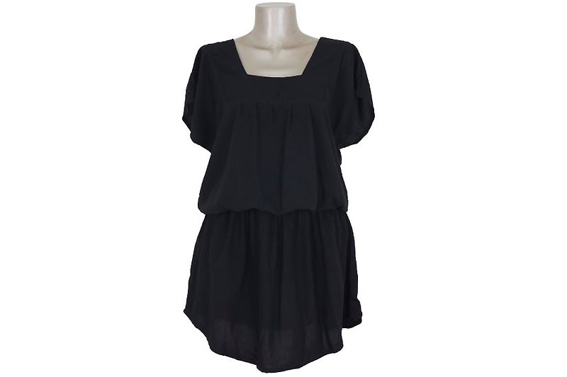 Elegant for adults and cute browsing dress <black> - ชุดเดรส - วัสดุอื่นๆ สีดำ