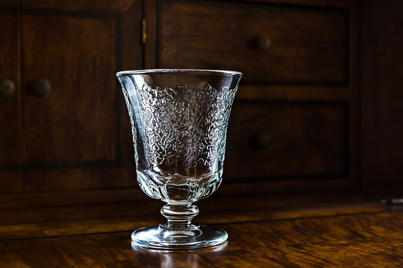 花紋玻璃低腳杯 - 酒杯/酒器 - 玻璃 透明