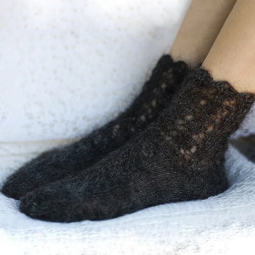 Eco Warm Grey Socks Crafted with Natural Fibers and Goat Down, a Gift to Cherish