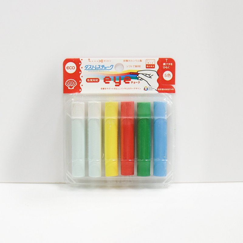 Eye chalk 特殊色感 無灰粉筆迷你組合 (六入一組) - 其他書寫用具 - 貝殼 多色