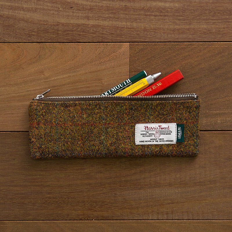NTMY.Harris Tweed Pen Case - กระเป๋าเครื่องสำอาง - ขนแกะ สีนำ้ตาล