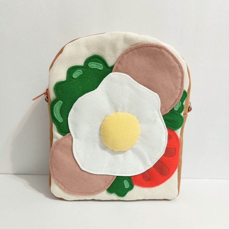 Confluence Toast Side Backpack - Round Ham - กระเป๋าแมสเซนเจอร์ - ผ้าฝ้าย/ผ้าลินิน สีส้ม