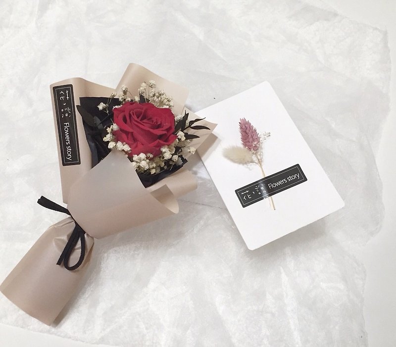 /Not withered roses//Dry flowers//Flower feedback/Eternal life rose*Dry flower card combination-with box - ตกแต่งต้นไม้ - พืช/ดอกไม้ สีแดง