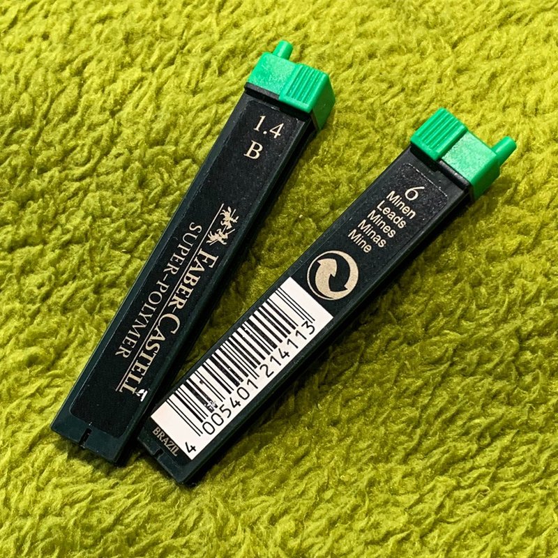 德國 輝柏Faber-Castell 1.4mm B 鉛筆筆芯 一盒6入 - 鉛筆/自動鉛筆 - 其他材質 黑色