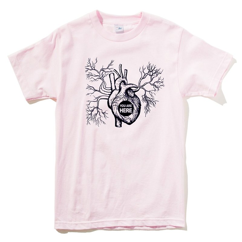 IN MYHEART男性と女性の半袖Tシャツ淡いピンク私の心の中で安いファッションデザイン自身のブランドのカップルの恋人 - Tシャツ - コットン・麻 ピンク
