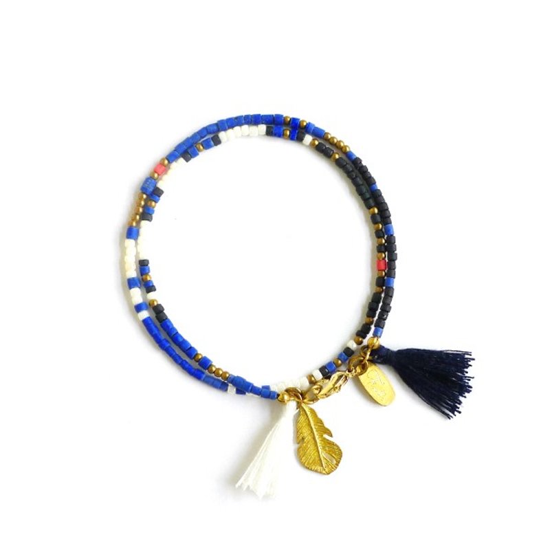 [Ficelle Fei Yarn Light Jewelry] Eternal Ancient Totem-Blue - Bracelets - Gemstone 