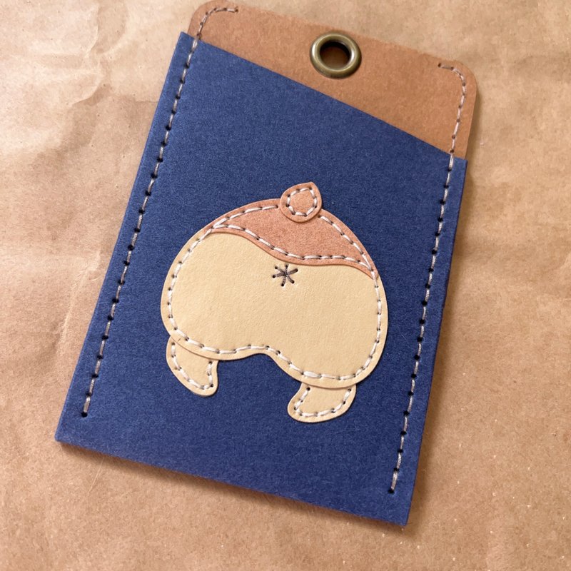 Limited stock//Paper carving ID holder Youyou card holder-Corgi Butt - ที่ใส่บัตรคล้องคอ - กระดาษ สีน้ำเงิน