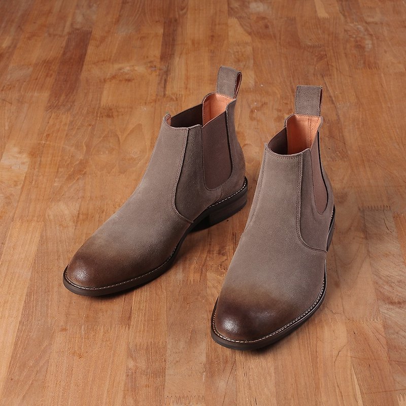 Vanger Life 3M Waterproof Suede Chelsea Boots-Va260 Suede Grey - Men's Casual Shoes - Genuine Leather Gray
