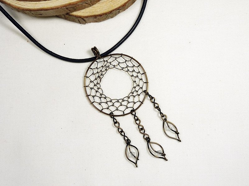 Dream catcher (without chain) - Necklaces - Other Metals Brown